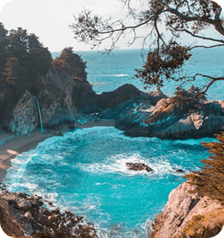 Coastal cove with turquoise water